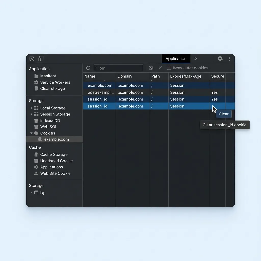Logout by clearing site cookies